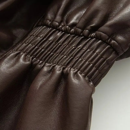 Siena Brown PU Leather Jacket