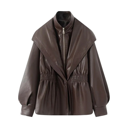 Siena Brown PU Leather Jacket