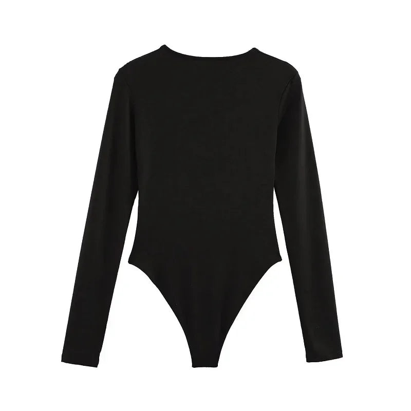 MUJER Black Bustier Bodys for Women Sexy Extreme Bodysuit Women Long Sleeve Bodysuits Woman One Pieces Summer Tops Woman 2025