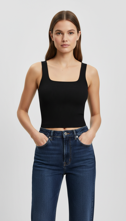 MINIMAL SQUARE NECK TANK